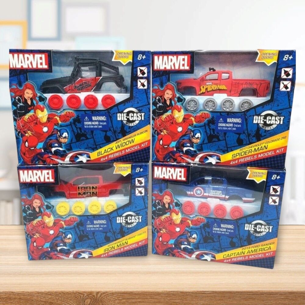 Marvel 4x4 Rebels Model Kits Lot of 4 Die Cast Vehicles Superheroes 2017 Age 8+